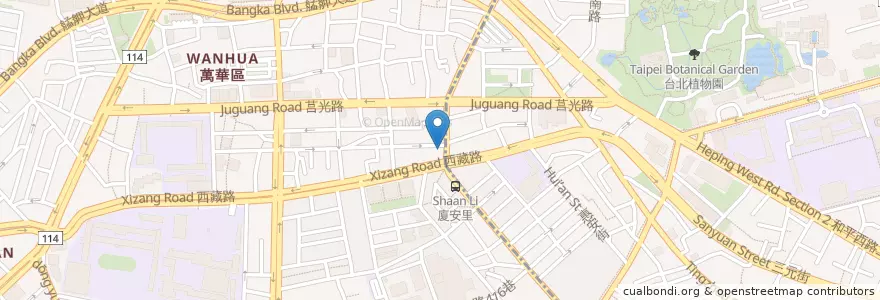 Mapa de ubicacion de 津園牛肉麵 en Taiwan, New Taipei, Taipei, Wanhua District.
