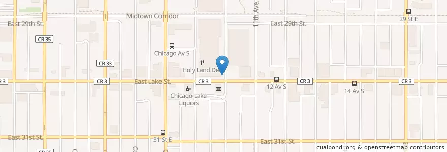 Mapa de ubicacion de Midtown Exchange en Estados Unidos De América, Minnesota, Hennepin County, Minneapolis.