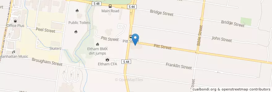 Mapa de ubicacion de Eltham Hotel en 오스트레일리아, Victoria, Shire Of Nillumbik.