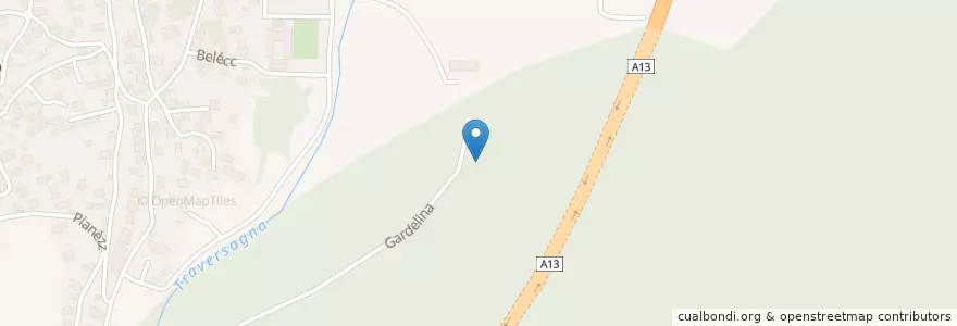 Mapa de ubicacion de Grotto Gardellina en Suiza, Grisones, Moësa, Roveredo (Gr).