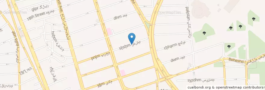 Mapa de ubicacion de کلینیک دندانپزشکی آرکا en Irão, Teerã, شهرستان تهران, Teerã, بخش مرکزی شهرستان تهران.