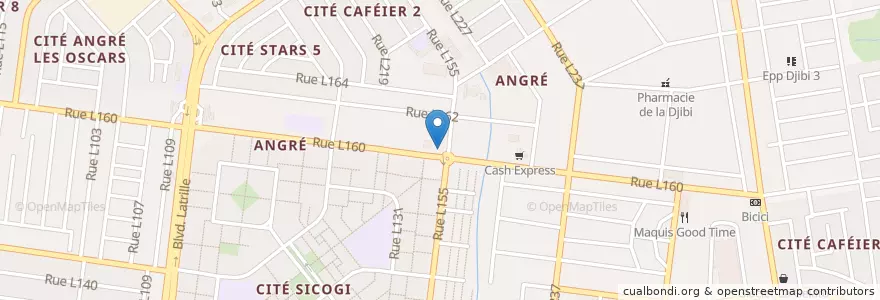 Mapa de ubicacion de CECP - Agence Angré en Fildişi Sahili, Abican, Cocody.