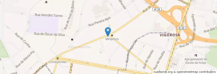 Mapa de ubicacion de Café Barcarola en Portugal, Nord, Área Metropolitana Do Porto, Porto, Porto, Paranhos.