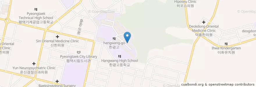 Mapa de ubicacion de 한광중학교 en 대한민국, 경기도, 평택시.