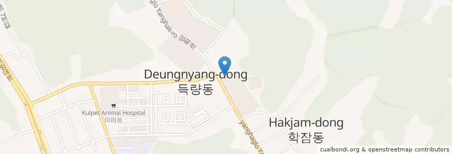 Mapa de ubicacion de 양학동 en 대한민국, 경상북도, 포항시, 북구, 양학동.