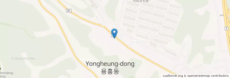 Mapa de ubicacion de 용흥동 en 大韓民国, 慶尚北道, 浦項市, 北区, 용흥동.
