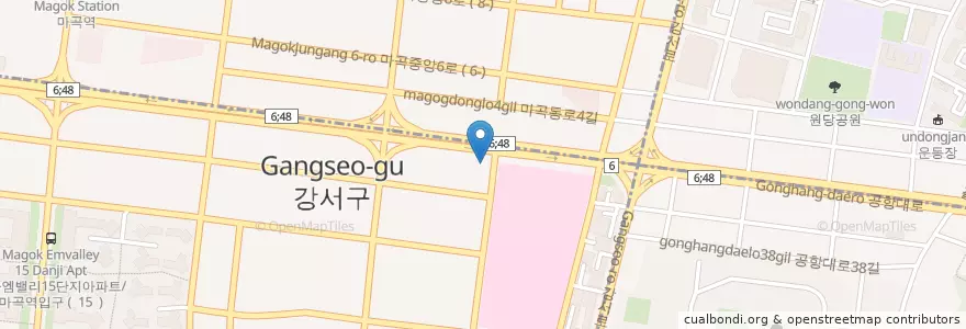 Mapa de ubicacion de Starbucks en 韩国/南韓, 首尔, 江西区.
