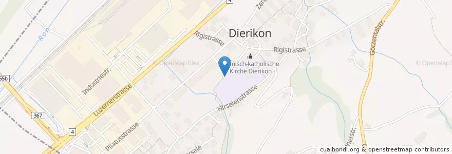 Mapa de ubicacion de Feuerwehr Dierikon en Suiza, Lucerna, Dierikon.