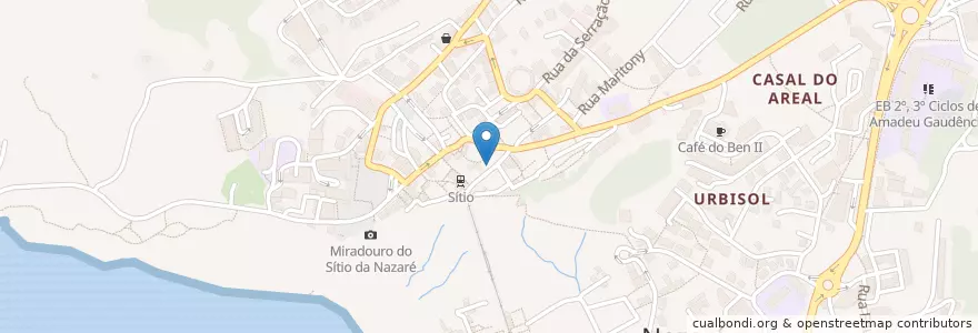Mapa de ubicacion de Marruça en Portugal, Centro, Leiria, West, Nazaré, Nazaré.