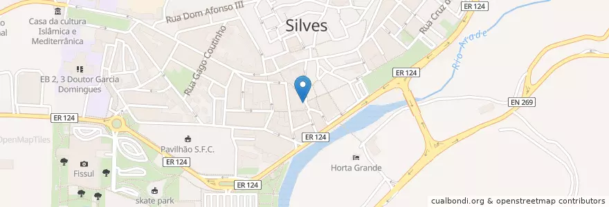 Mapa de ubicacion de A.S.M. João de Deus en ポルトガル, Algarve, Algarve, Faro, Silves, Silves.