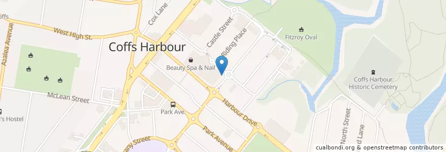 Mapa de ubicacion de BCU en Avustralya, New South Wales, Coffs Harbour City Council.