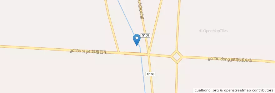 Mapa de ubicacion de 鼓楼街道 en 중국, 산시성, 临汾市, 霍州市, 鼓楼街道.