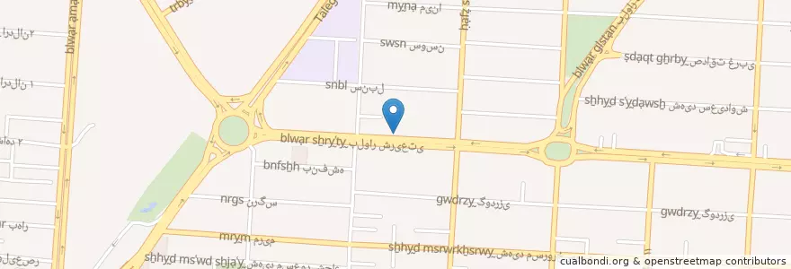 Mapa de ubicacion de فست فود سه در یک en イラン, アルボルズ, شهرستان کرج, بخش مرکزی شهرستان کرج, کرج.