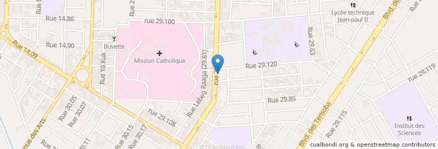 Mapa de ubicacion de AMPO Restaurant en ブルキナファソ, Centre, Kadiogo, ワガドゥグー.