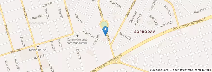 Mapa de ubicacion de Chicken'Inn en Costa Do Marfim, Abidjan, Cocody.
