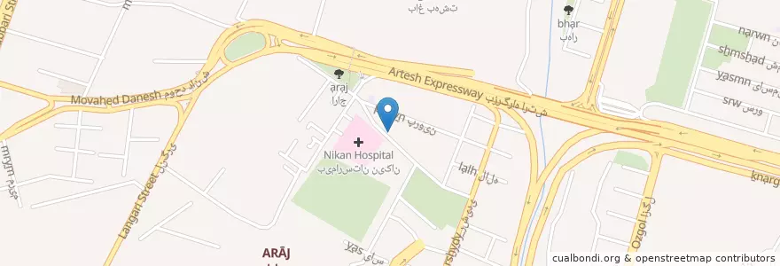 Mapa de ubicacion de درمانگاه تخصصی تشخیص و درمان ناباروری نیکان en イラン, テヘラン, شهرستان شمیرانات, テヘラン, بخش رودبار قصران.