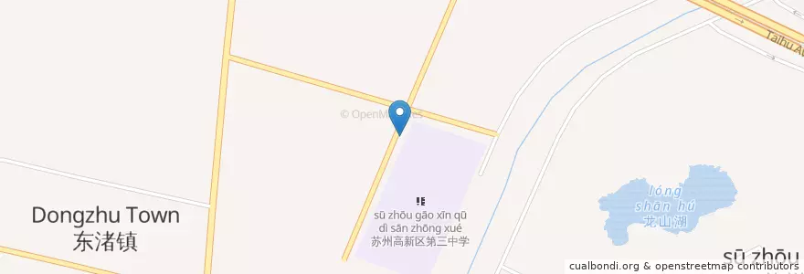 Mapa de ubicacion de 东渚街道 en China, Suzhou, Huqiu, 苏州高新技术产业开发区, 东渚街道.