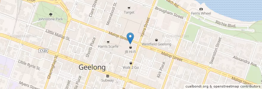 Mapa de ubicacion de Commonwealth Bank en 澳大利亚, 维多利亚州, City Of Greater Geelong.