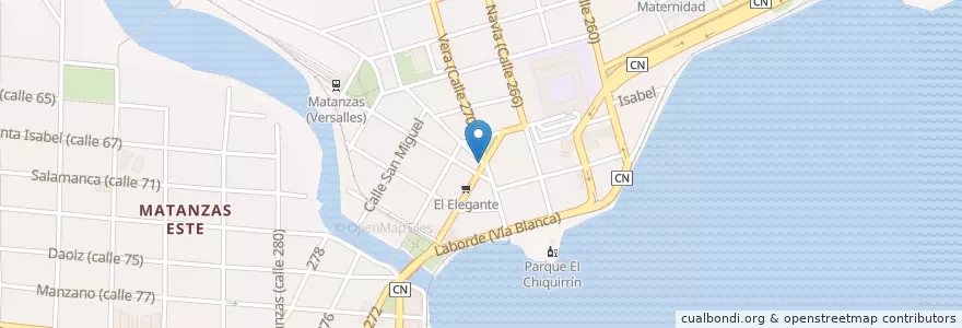 Mapa de ubicacion de La Taberna (CUP) en Cuba, Matanzas, Matanzas, Ciudad De Matanzas.