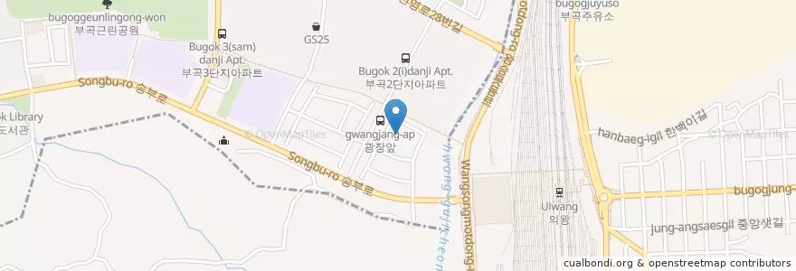Mapa de ubicacion de 반석교회 en 대한민국, 경기도, 의왕시, 부곡동, 군포2동.