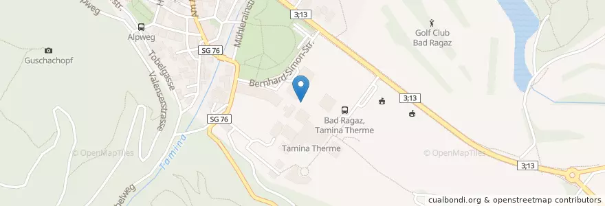 Mapa de ubicacion de Memories en Schweiz/Suisse/Svizzera/Svizra, Sankt Gallen, Wahlkreis Sarganserland, Bad Ragaz.
