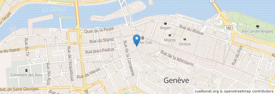 Mapa de ubicacion de Chez Jean-Luc en Швейцария, Женева, Женева, Genève.