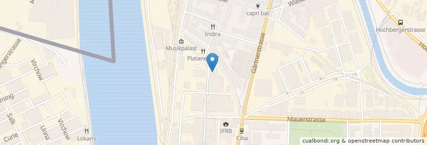 Mapa de ubicacion de Humbug en Suiza, Basilea-Ciudad, Basilea.