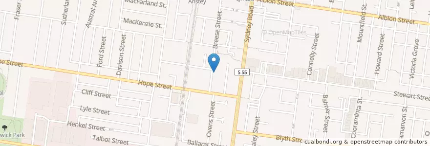 Mapa de ubicacion de Sorry I'm Late en 澳大利亚, 维多利亚州, City Of Moreland.