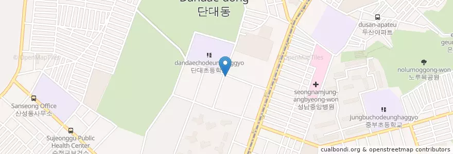 Mapa de ubicacion de 성남수정경찰서 단대파출소 en Coreia Do Sul, Gyeonggi, 수정구.