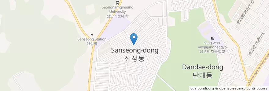 Mapa de ubicacion de 성남수정경찰서 산성파출소 en کره جنوبی, گیونگی-دو, 수정구.