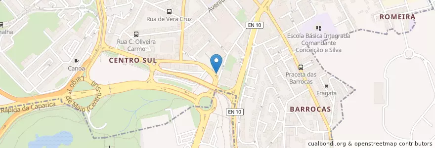Mapa de ubicacion de ALM-00010 en البرتغال, Área Metropolitana De Lisboa, شطوبر, شبه جزيرة شطوبر, Almada.