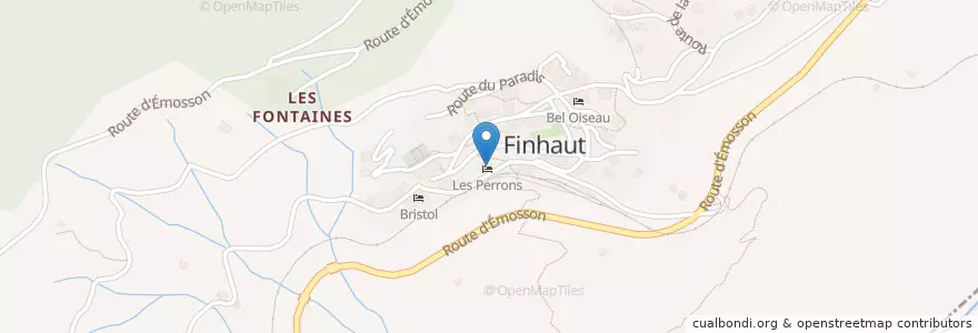 Mapa de ubicacion de Les Perrons en Schweiz/Suisse/Svizzera/Svizra, Finhaut, Valais/Wallis, Saint-Maurice, Finhaut.
