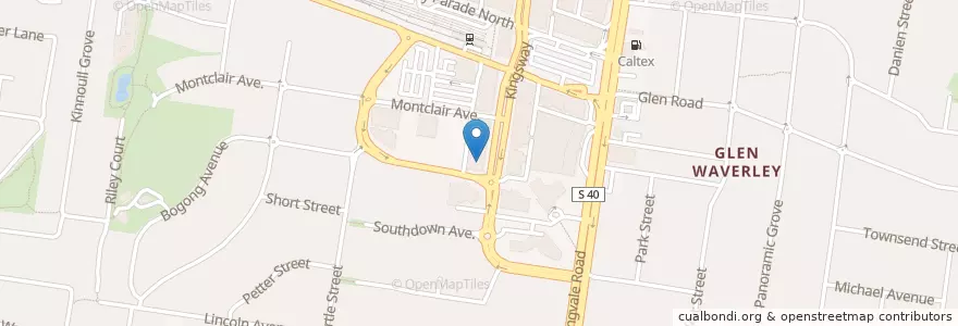 Mapa de ubicacion de Petaling Street en Australia, Victoria, City Of Monash.