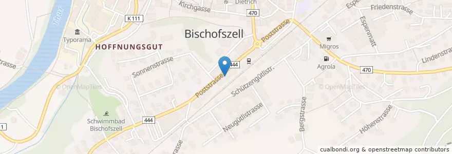 Mapa de ubicacion de Dr. med. Frank Bossert en Switzerland, Thurgau, Bezirk Weinfelden, Bischofszell.
