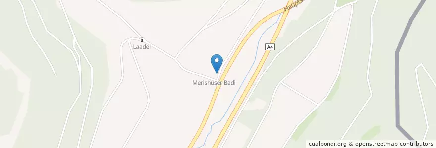 Mapa de ubicacion de Merishuser Badi en Suíça, Schaffhausen, Merishausen.