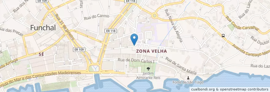 Mapa de ubicacion de Jota Bar en ポルトガル, Funchal (Santa Maria Maior).