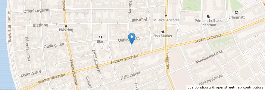 Mapa de ubicacion de Hammer Apotheke en سويسرا, مدينة بازل, Basel.