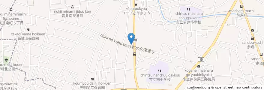 Mapa de ubicacion de サーティワン (Baskin Robbins) en Jepun, 東京都, 府中市, 小金井市.