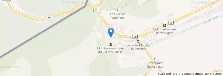 Mapa de ubicacion de Moulains souterrain slf service en Suíça, Neuchâtel, District Du Locle, Le Locle.