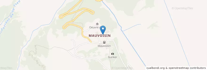 Mapa de ubicacion de Borne de Mauvoisin en Schweiz/Suisse/Svizzera/Svizra, Valais/Wallis, Entremont, Bagnes.