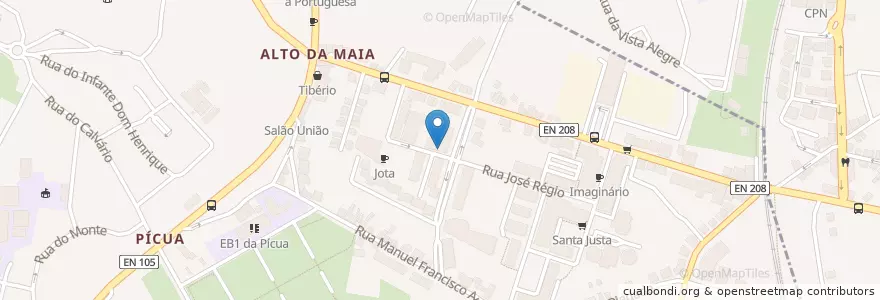 Mapa de ubicacion de Arca de Noé en ポルトガル, ノルテ, Área Metropolitana Do Porto, Porto, Maia, Águas Santas.