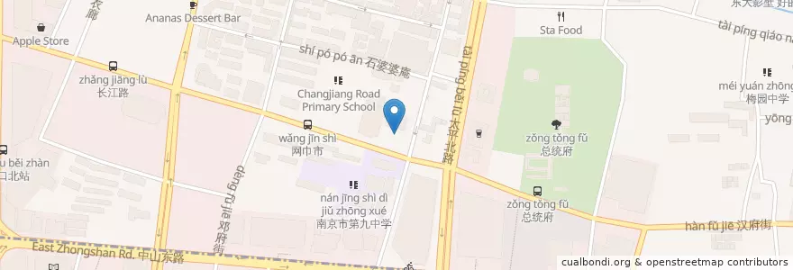 Mapa de ubicacion de 江苏美术馆 en 中国, 江蘇省, 南京市, 玄武区.