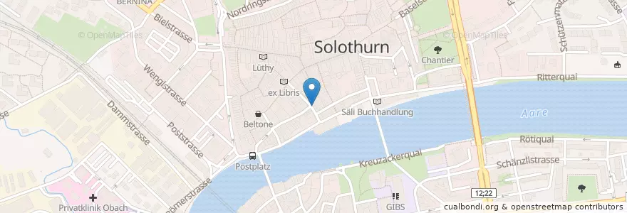Mapa de ubicacion de Flamme en Suiza, Soleura, Amtei Solothurn-Lebern, Bezirk Solothurn, Bezirk Wasseramt, Solothurn.