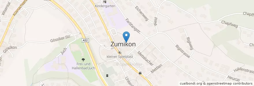 Mapa de ubicacion de Gemeindepolizei Zumikon en Zwitserland, Zürich, Bezirk Meilen, Zumikon.