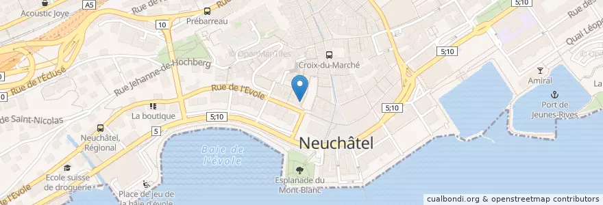 Mapa de ubicacion de Apotheca pure food en Швейцария, Невшатель, Lac De Neuchâtel (Ne), Neuchâtel.