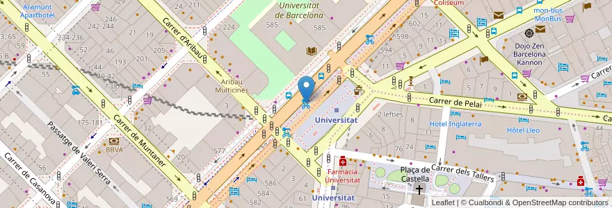 Mapa de ubicacion de 78 - Pl. Universitat en Испания, Каталония, Барселона, Барселонес, Барселона.