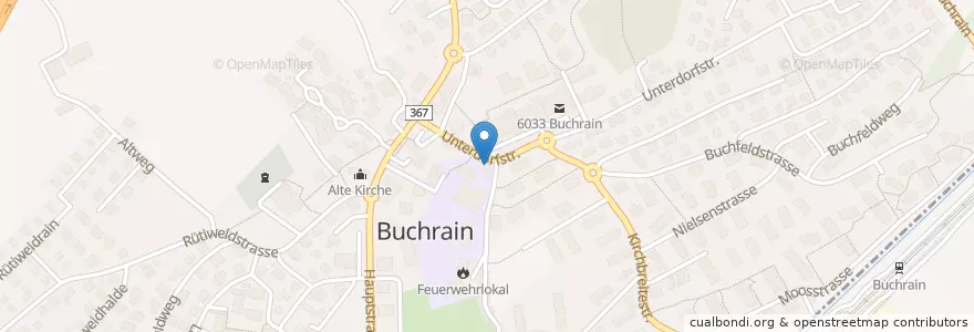 Mapa de ubicacion de Wüesthaus en Suíça, Luzern, Buchrain.