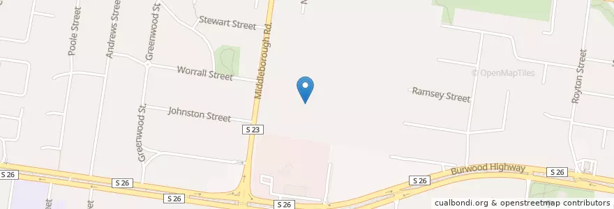 Mapa de ubicacion de Norwood Cafe en Australië, Victoria, City Of Whitehorse.