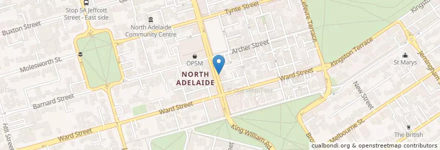 Mapa de ubicacion de Kung Fu Express en Austrália, Austrália Meridional, Adelaide, Adelaide City Council.