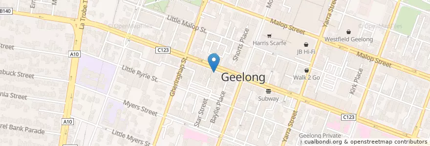 Mapa de ubicacion de Dosa Hut en Australië, Victoria, City Of Greater Geelong.